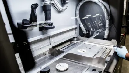 Industrial machinery in silver