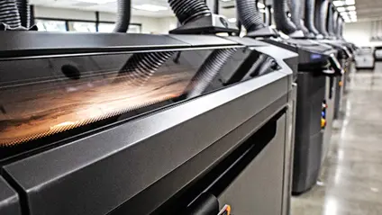 Multiple black printing machines in a row